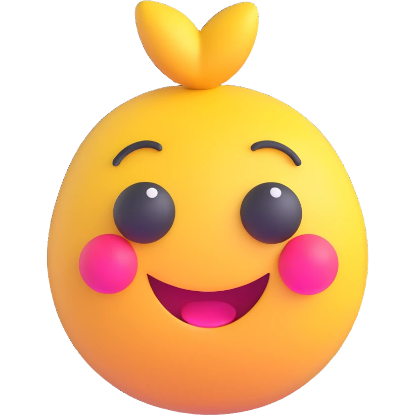 humorous, cheeky breast emoticon, using creative 3D shapes, 3D emoji style emoji