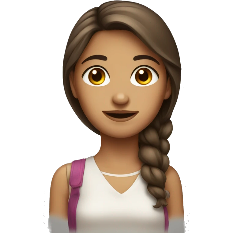 brown-eyed brown-haired girl emoji
