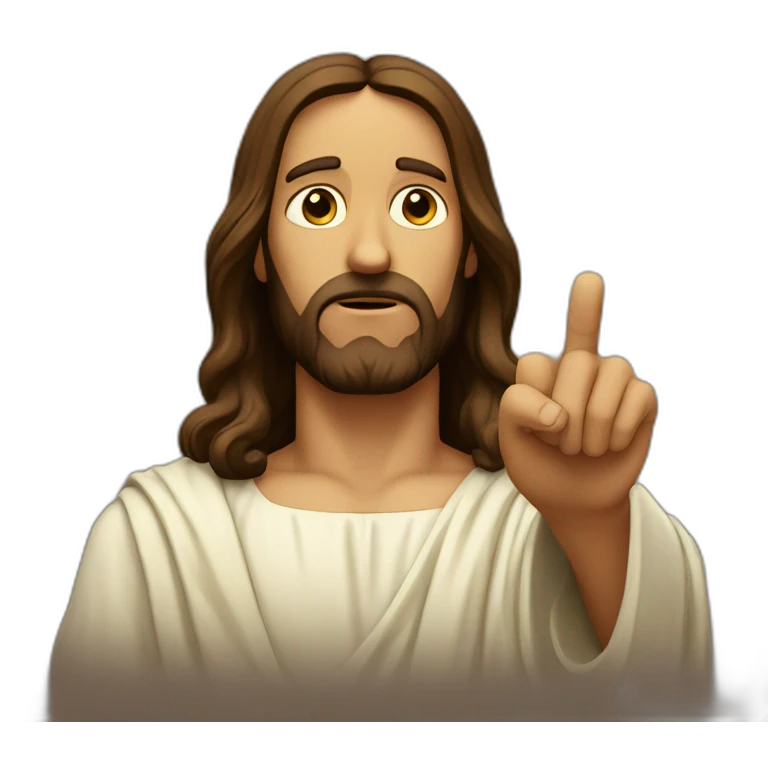 Sad Jesus pointing emoji