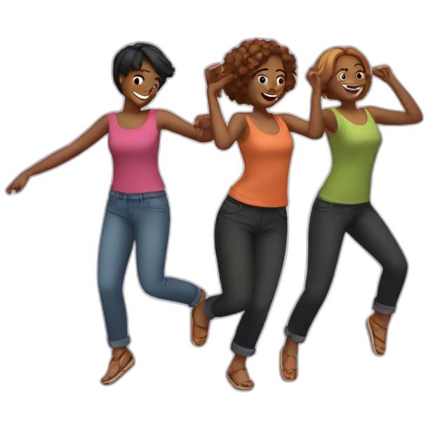 multiple friends dancing improved emoji