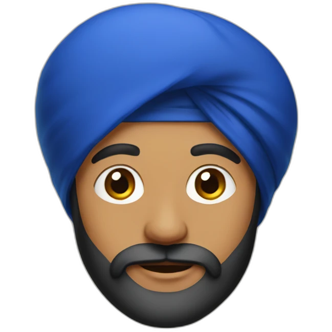 sikh man with a blue hat on emoji