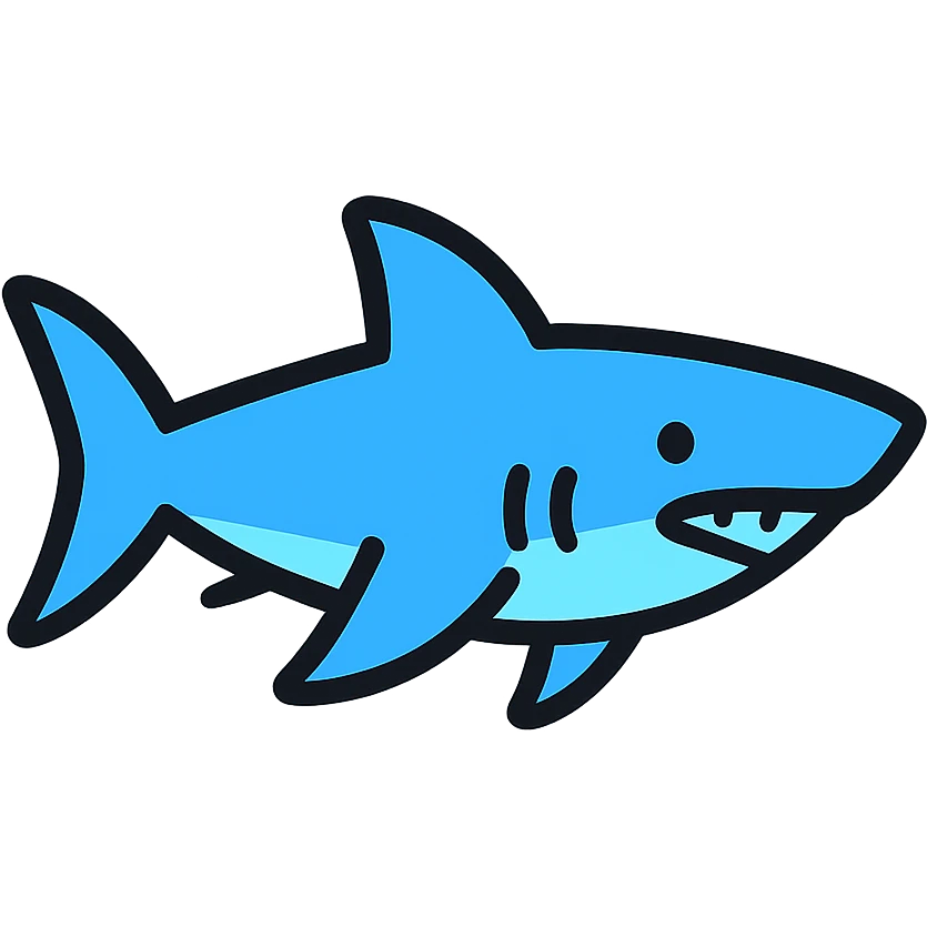 A simple icon of a shark emoji