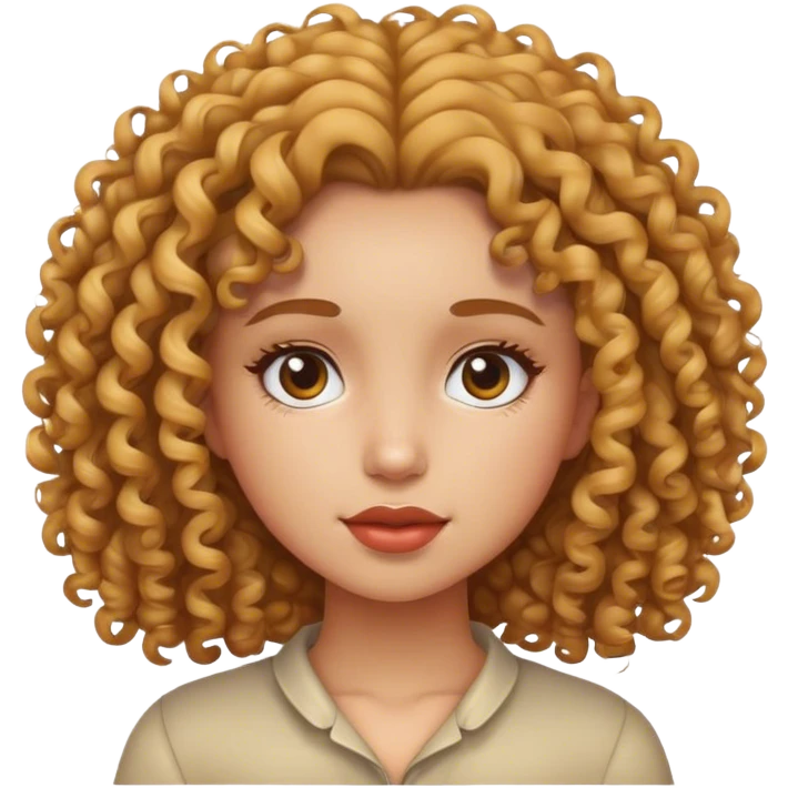 Kıvırcık saçlı kız emoji