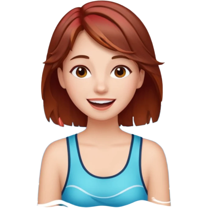 블랙,, 노래 좋아하고, 창의적이고 바다 좋아해 , 여자아이 갈색머리, 빨간머리,  emoji