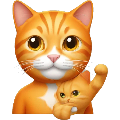 Orange cat held by blonde man emoji