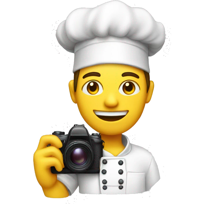 Chef, yellow skin, camera in hand  emoji