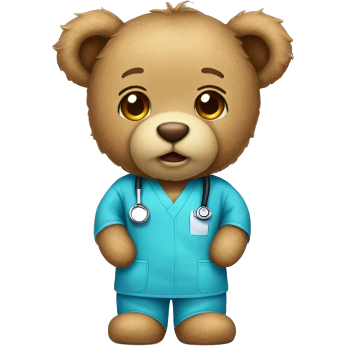 Teddy Bear wearing Scrubs  emoji