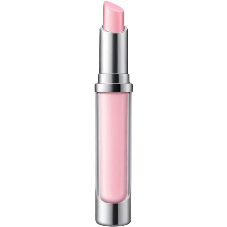 light pink lip gloss tube with silver accenrs emoji