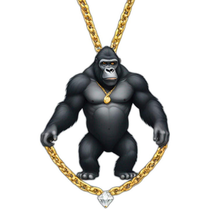 Gorilla with diamond and gold chain emoji