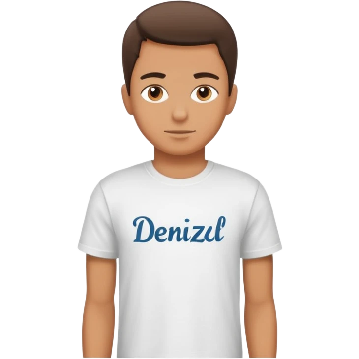 Junge südländisch, mit T-Shirt, DENIZLI Schrift  emoji
