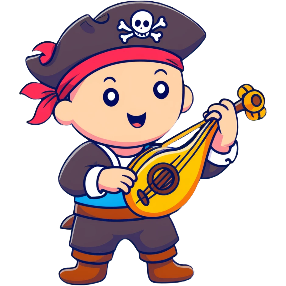 pirate playing an instrument emoji