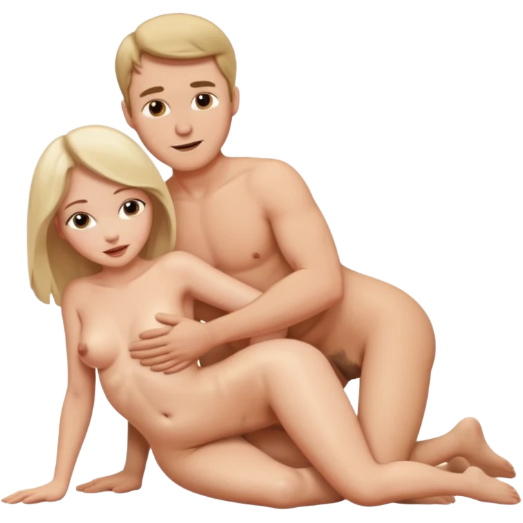 White Man and white woman having sex naked doggy style sex position emoji