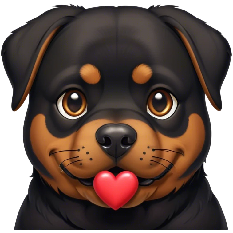 Rottweiler with hearts emoji