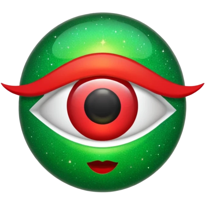 glitter red and green lupa emoji