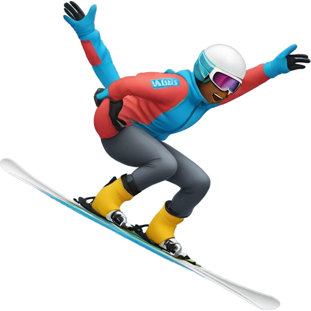 downhill skier doing tricks emoji