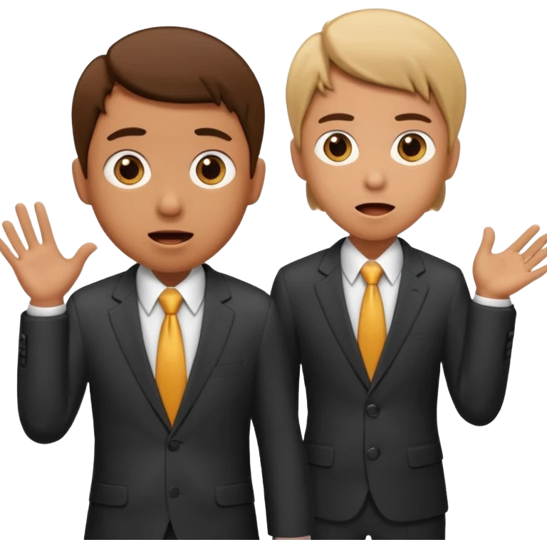 create a realistic emoji of a working person switching with another person. emoji