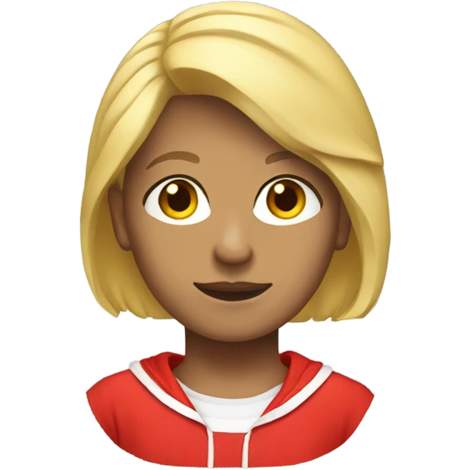 Short blonde hair red tracksuit  emoji