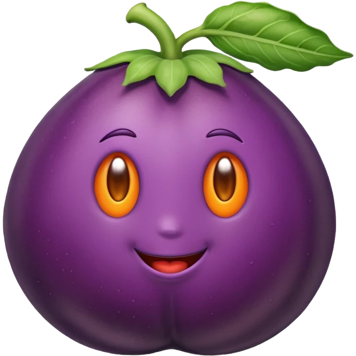 An eggplant inside of a peach emoji