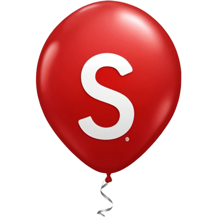 red Christmas balloon with white "S" logo emoji