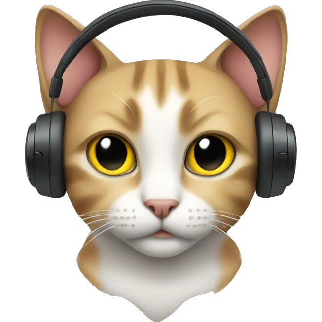 Cat with headphones  emoji