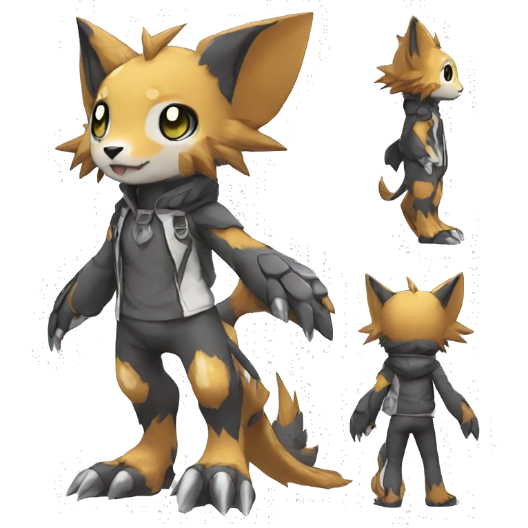  kawaii cool edgy Digimon-Fakemon-animal full body emoji