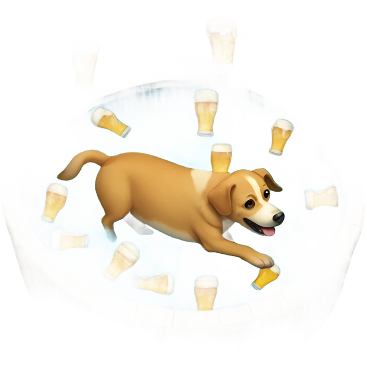 Dog swimming in beer emoji