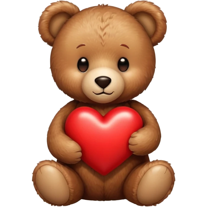 A teddy bear hugging a big heart emoji