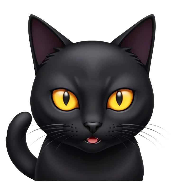 Hissing black cat emoji