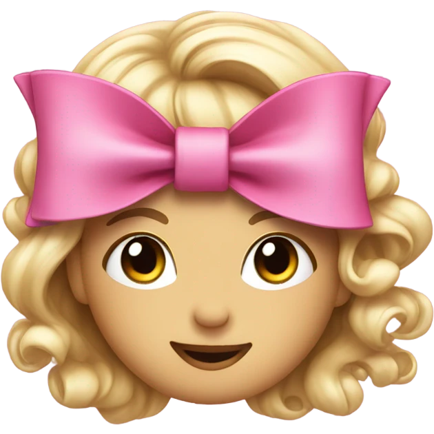 pink smile bow and eyelashes emoji