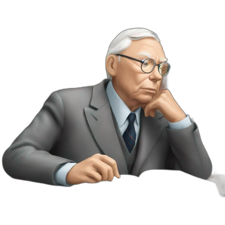 thinking real like 99 years old charlie munger reading a book emoji