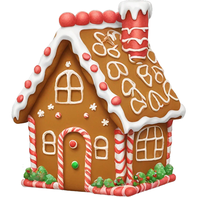 Gingerbread house with red icing  emoji