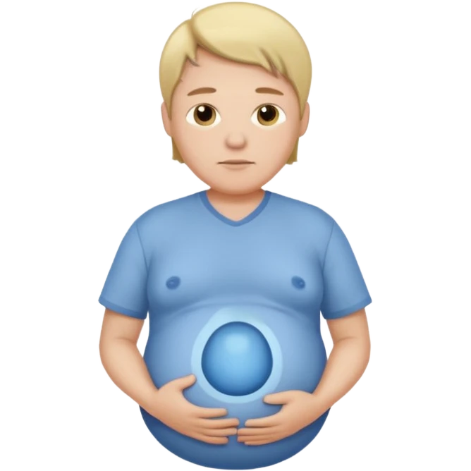 a pregnant man with middle parted hair emoji