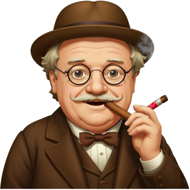 G K Chesterton smoking a cigar emoji