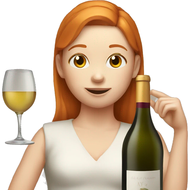 A ginger girl drinking wine emoji
