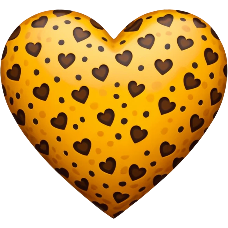 Cheetah print heart emoji