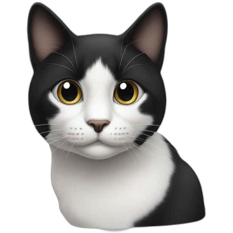 one-eyed black and white cat emoji