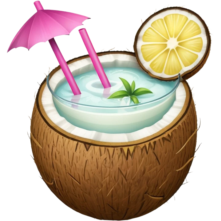 hawaii coconut drink with lemon emoji