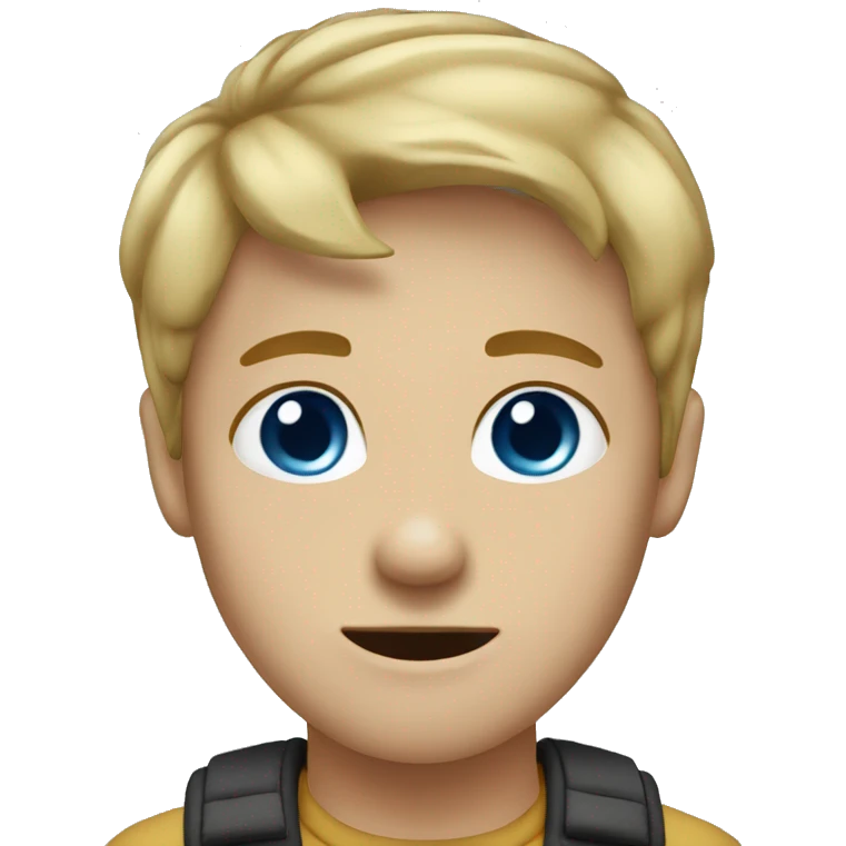 Person short  dirty blond hair boy blue eye emoji