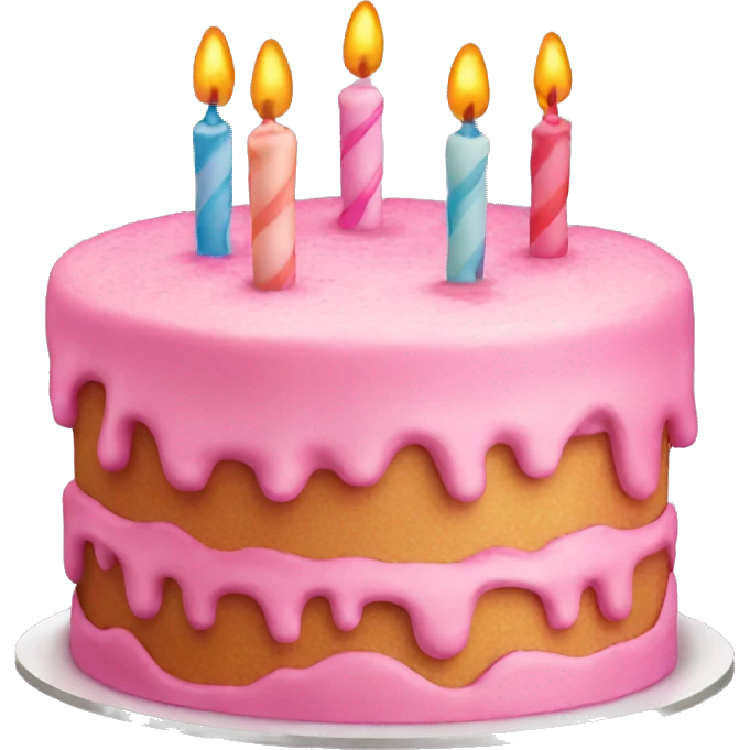 Pink birthday cake emoji