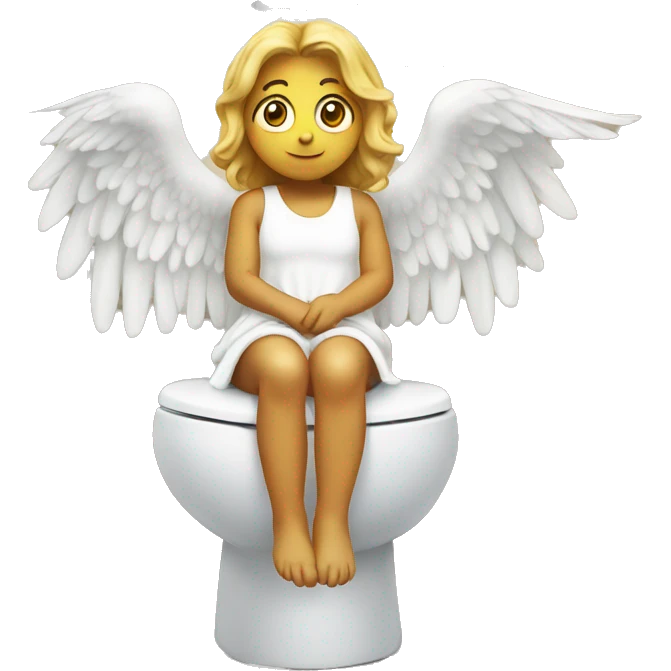 angel on toilet emoji