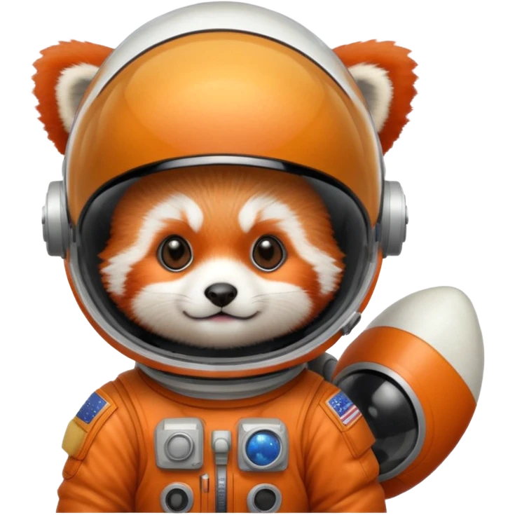 baby cute red panda in astronaut helmet emoji