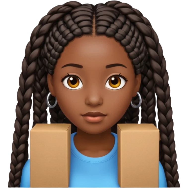 Black girl with box braids emoji