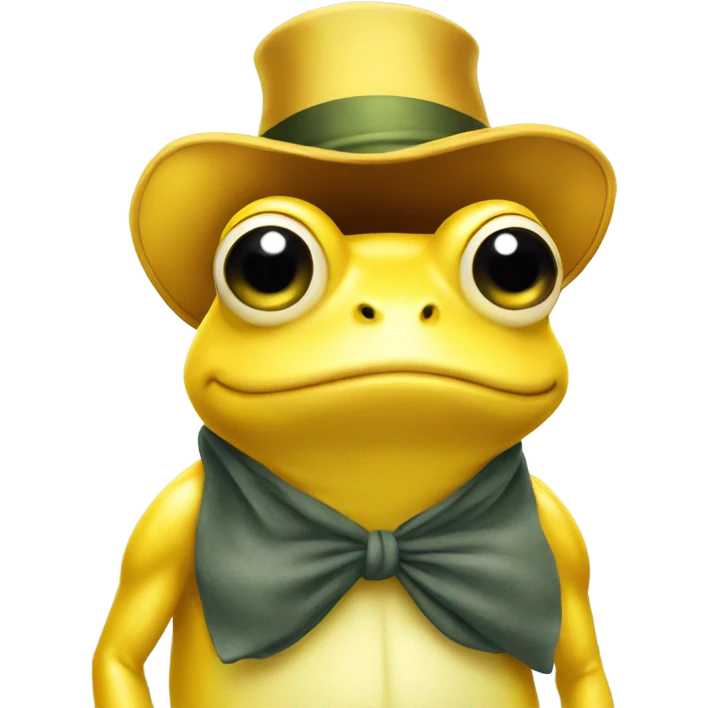 Yellow frog with hat emoji