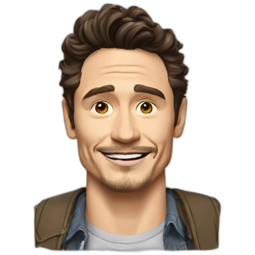 james franco cartoon wearing shirt emoji