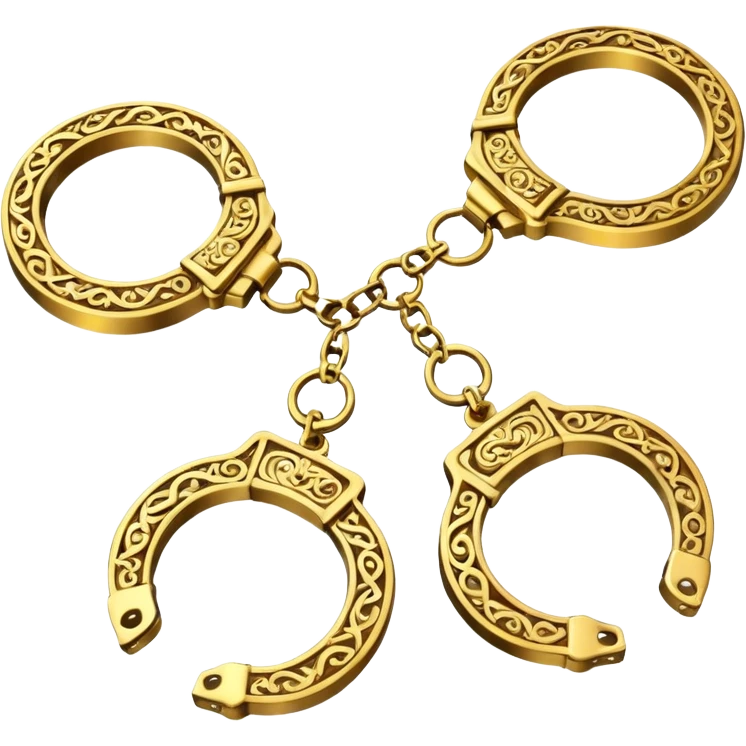 gold handcuffs emoji