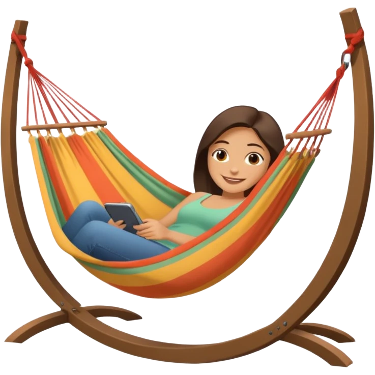 person lounging in a hammock, peaceful emoji