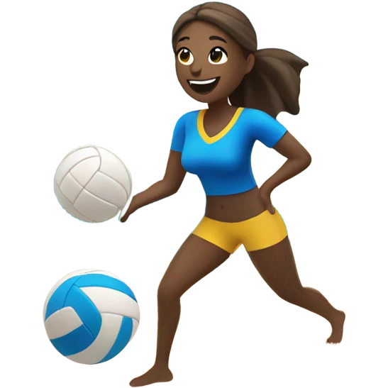 Playing volleyball on the beach  emoji