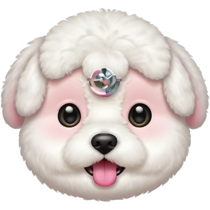 bichon frise face with round head emoji