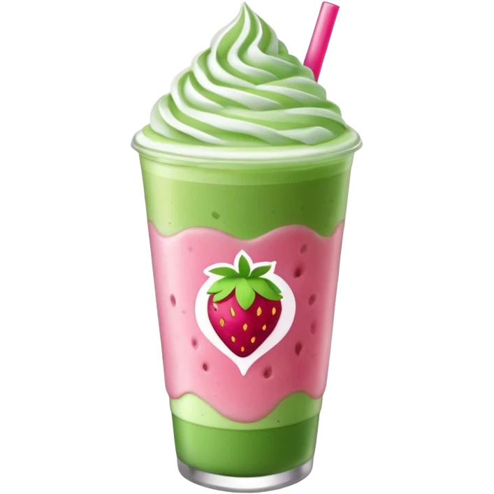 iced strawberry matcha latte emoji