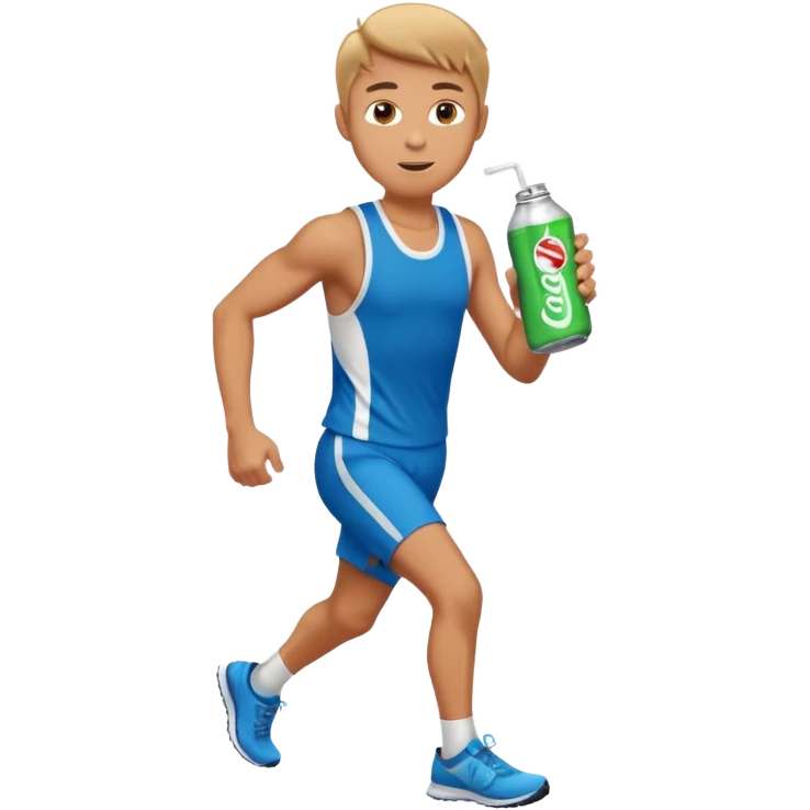 A male runner holding a can emoji